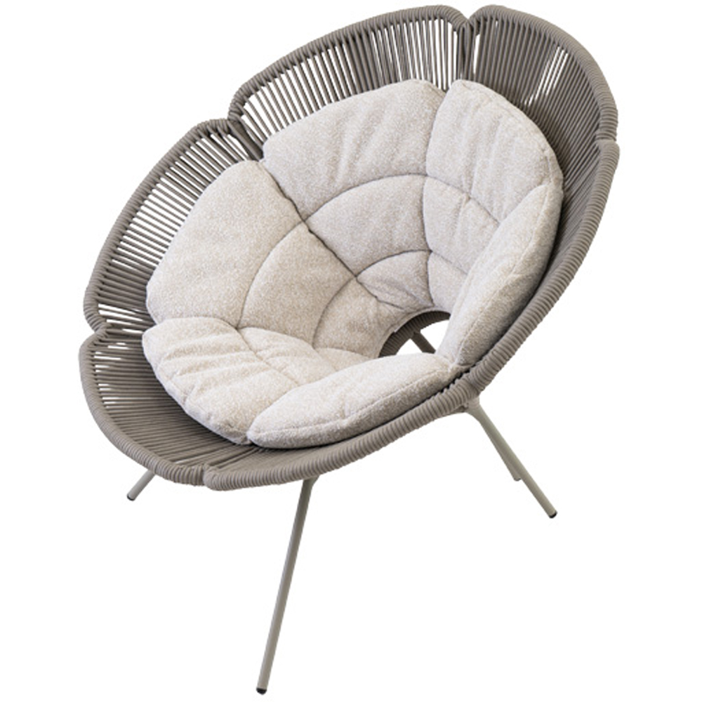Scaun terasa LIVINTWIST Flo, aluminiu, 102 x 85.5 x 93 cm, taupe