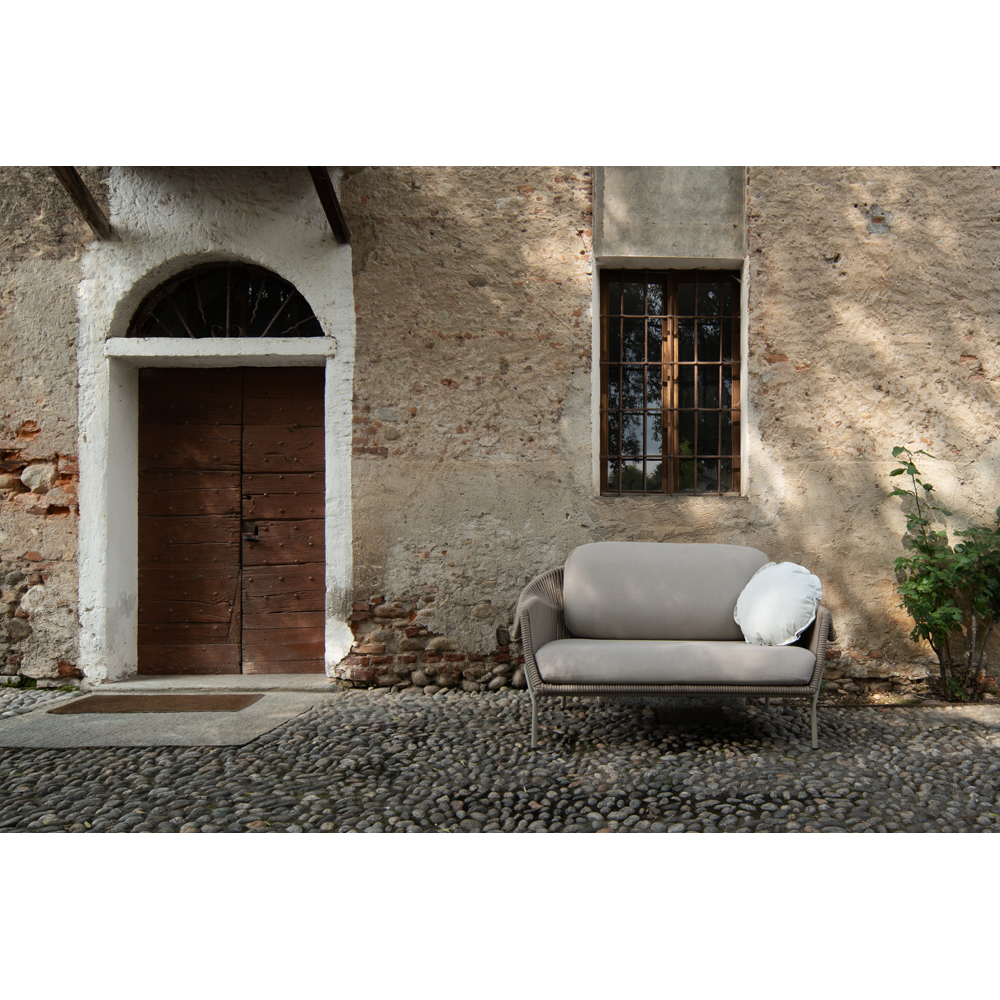 Canapea terasa LIVINTWIST Scala, aluminiu, 152 x 92 x 82 cm, taupe