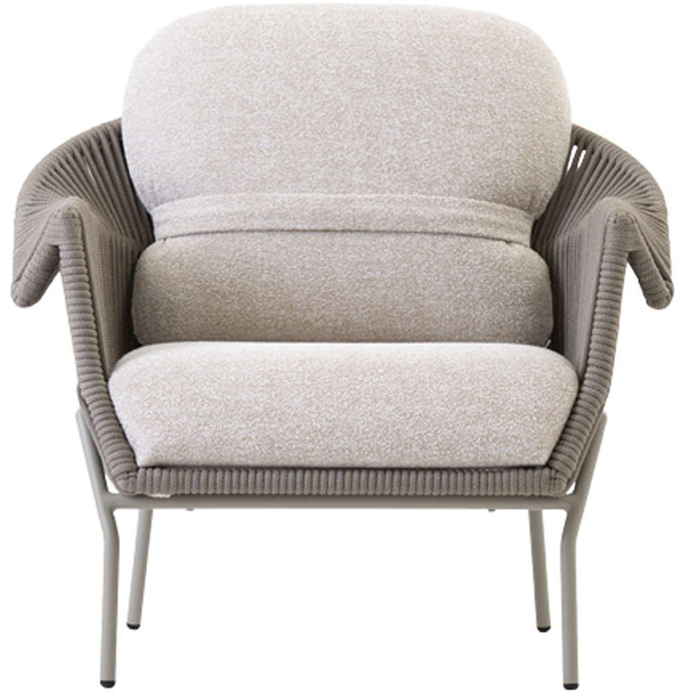 Scaun terasa LIVINTWIST Scala, aluminiu, 90 x 87 x 78 cm, taupe