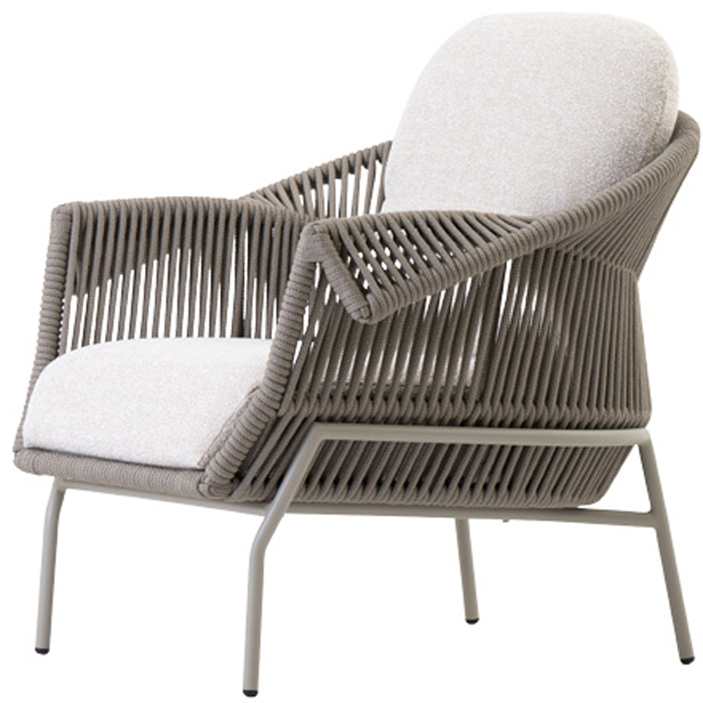 Scaun terasa LIVINTWIST Scala, aluminiu, 90 x 87 x 78 cm, taupe
