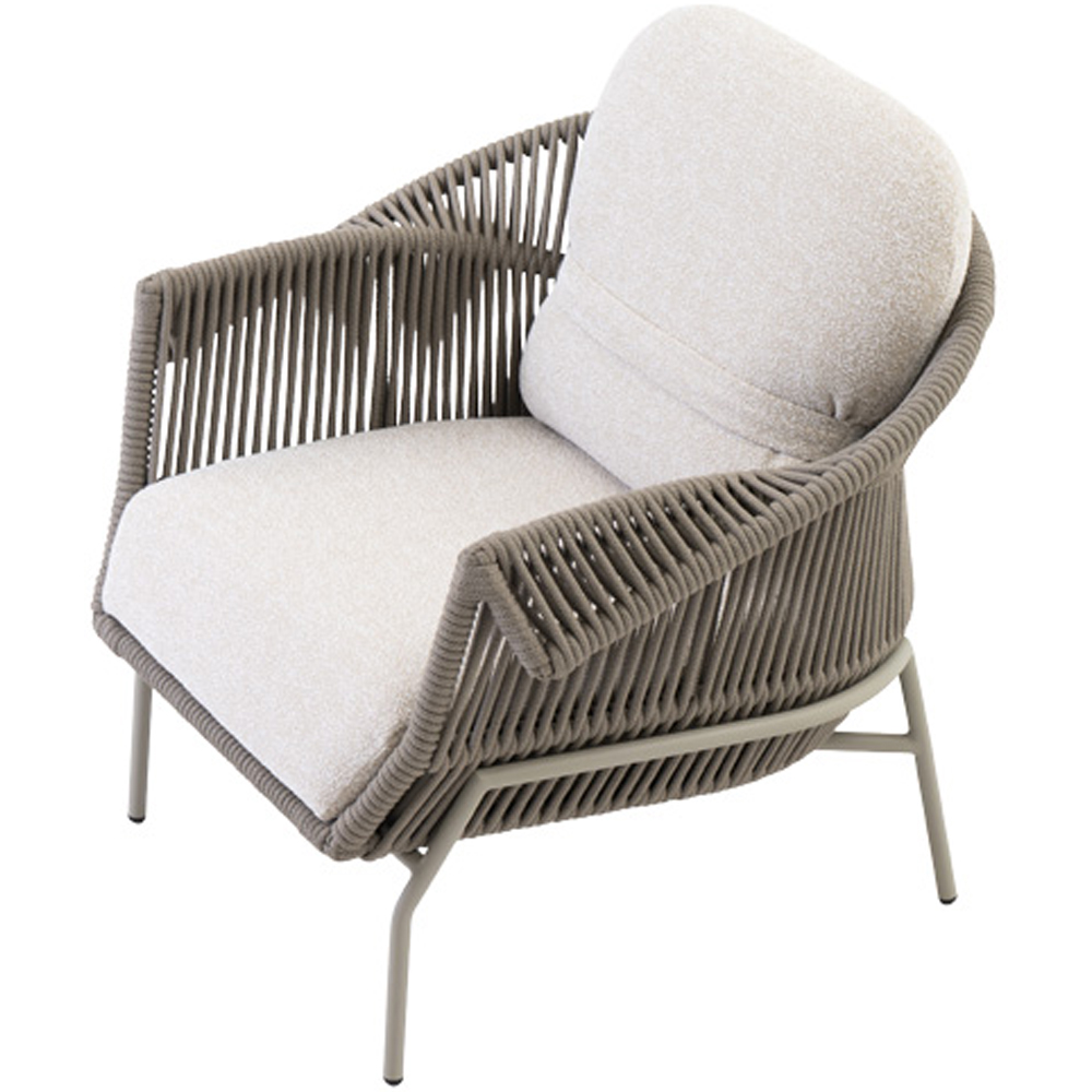 Scaun terasa LIVINTWIST Scala, aluminiu, 90 x 87 x 78 cm, taupe