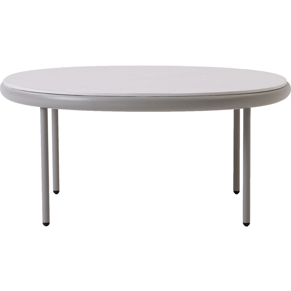 Masa terasa LIVINTWIST Scala, aluminiu, 78.5 x 78.5 x 35 cm, taupe