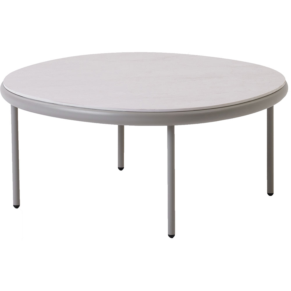 Masa terasa LIVINTWIST Scala, aluminiu, 78.5 x 78.5 x 35 cm, taupe