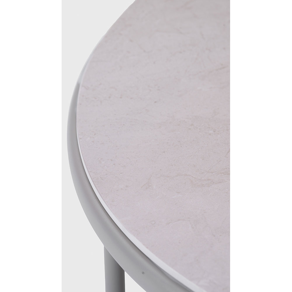 Masa terasa LIVINTWIST Scala, aluminiu, 78.5 x 78.5 x 35 cm, taupe