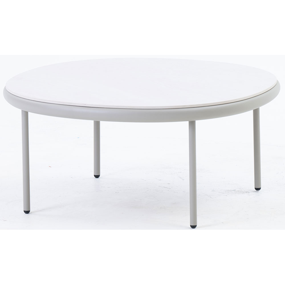 Masa terasa LIVINTWIST Scala, aluminiu, 78.5 x 78.5 x 35 cm, taupe