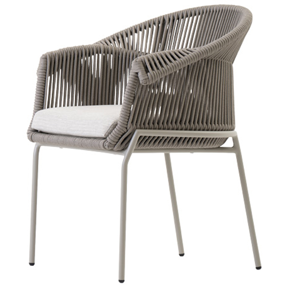 Scaun terasa LIVINTWIST Scala, aluminiu, 63.5 x 58 x 79.5 cm, taupe