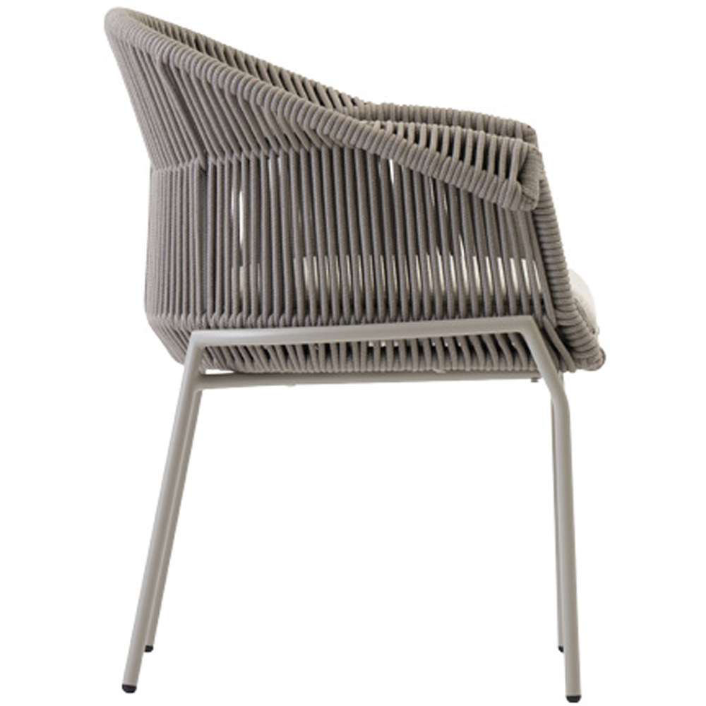 Scaun terasa LIVINTWIST Scala, aluminiu, 63.5 x 58 x 79.5 cm, taupe