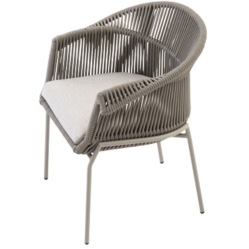Scaun terasa LIVINTWIST Scala, aluminiu, 63.5 x 58 x 79.5 cm, taupe