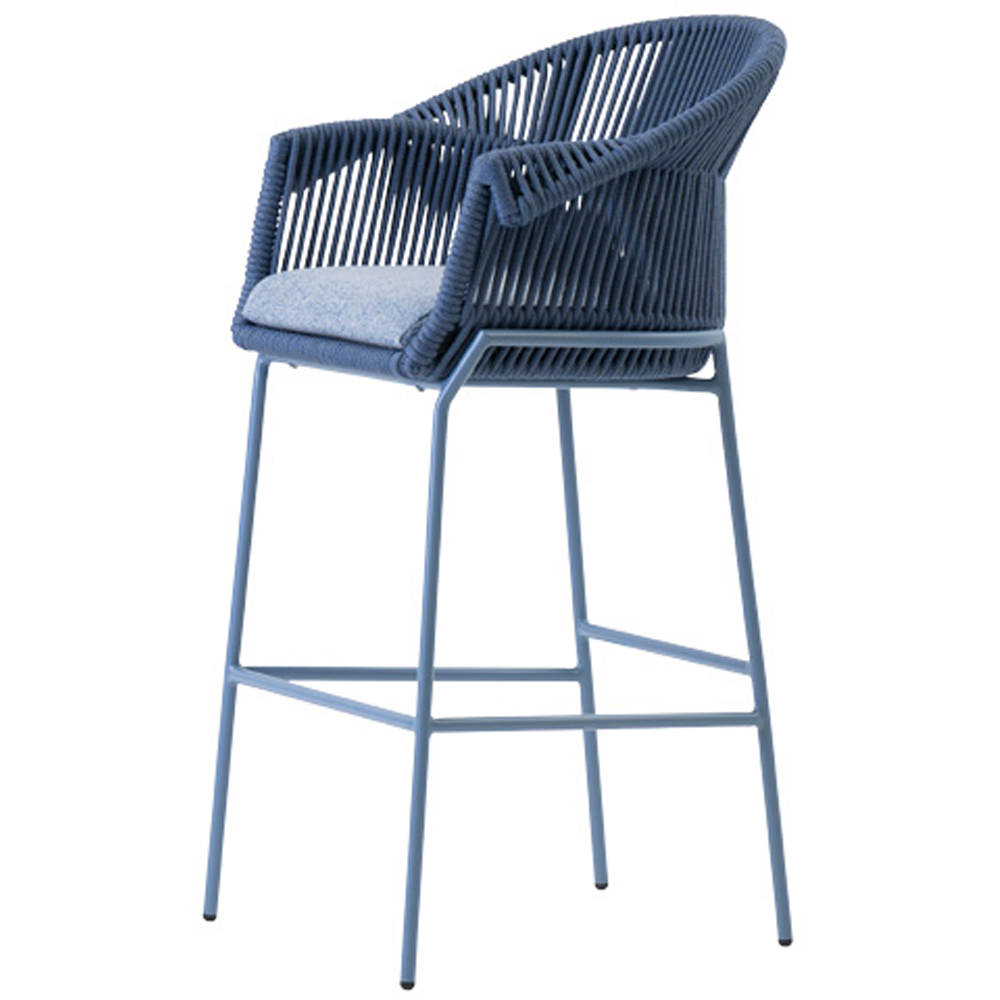 Scaun terasa LIVINTWIST Scala, aluminiu, 60.5 x 57.5 x 109.5 cm, albastru
