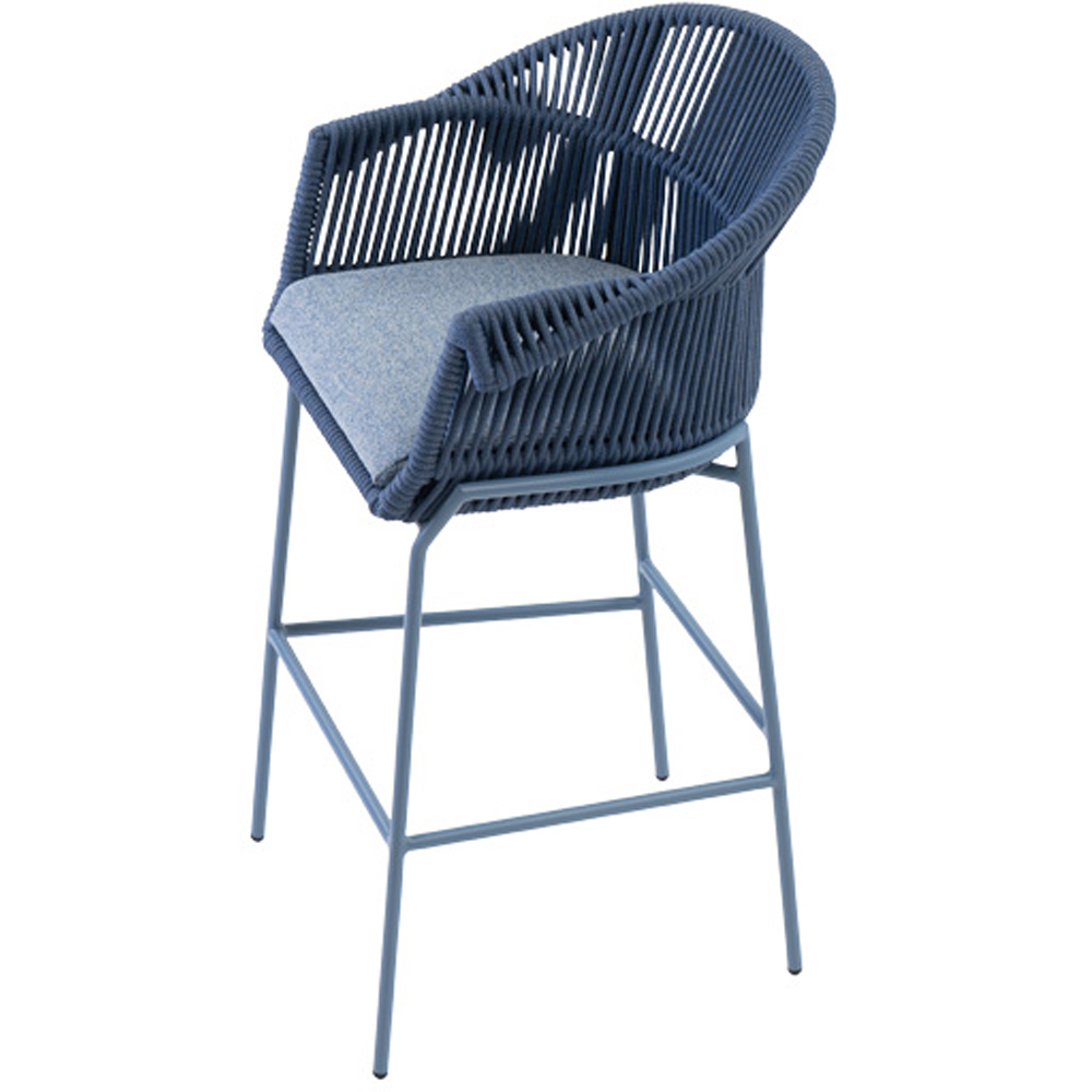 Scaun terasa LIVINTWIST Scala, aluminiu, 60.5 x 57.5 x 109.5 cm, albastru