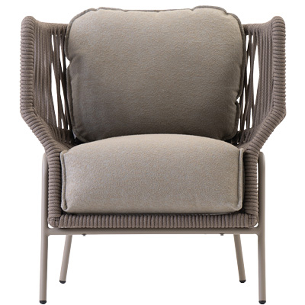 Scaun terasa LIVINTWIST Rock, aluminiu, 77.5 x 79.5 x 82 cm, taupe
