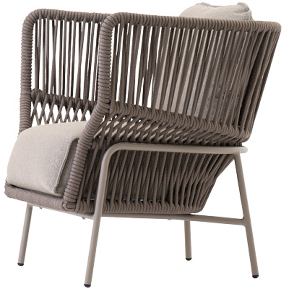 Scaun terasa LIVINTWIST Rock, aluminiu, 77.5 x 79.5 x 82 cm, taupe