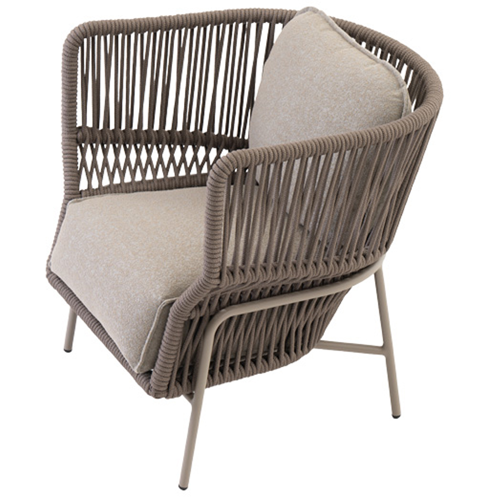 Scaun terasa LIVINTWIST Rock, aluminiu, 77.5 x 79.5 x 82 cm, taupe
