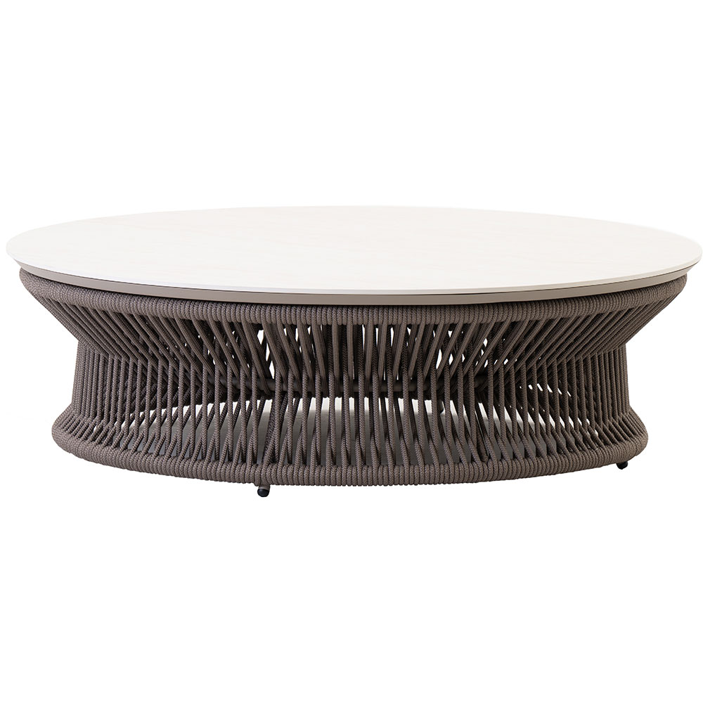Masa terasa LIVINTWIST Rock, aluminiu, 118 x 35 cm, taupe