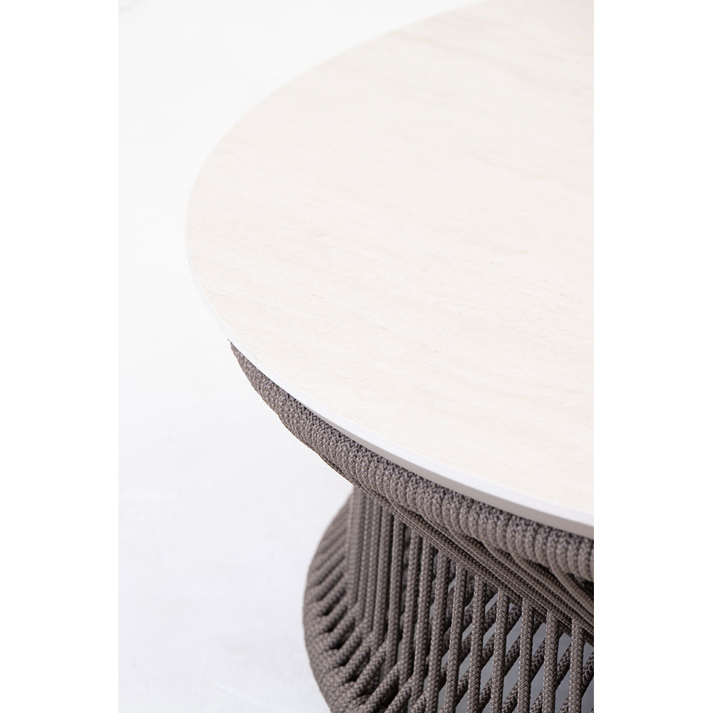 Masa terasa LIVINTWIST Rock, aluminiu, 118 x 35 cm, taupe