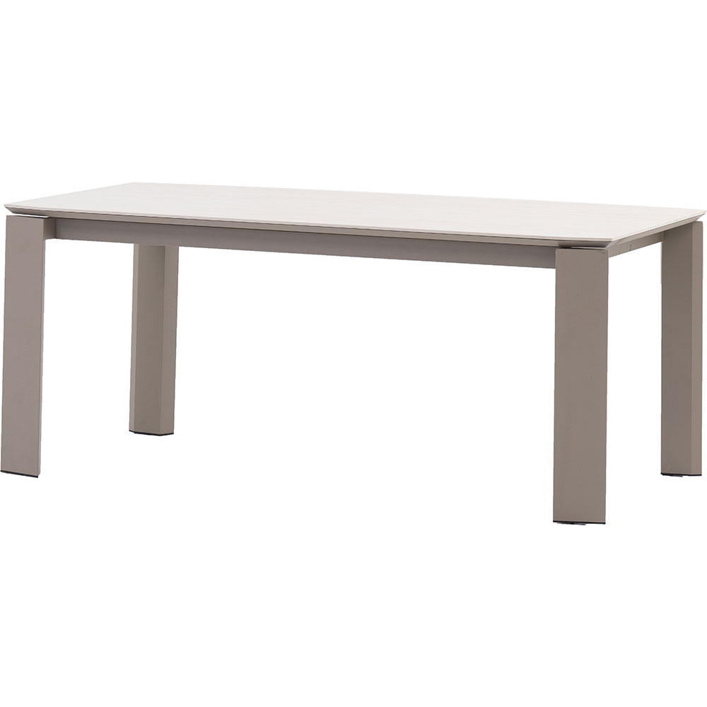 Masa terasa LIVINTWIST Rock S, aluminiu, 179-237 x 89 x 75 cm, taupe