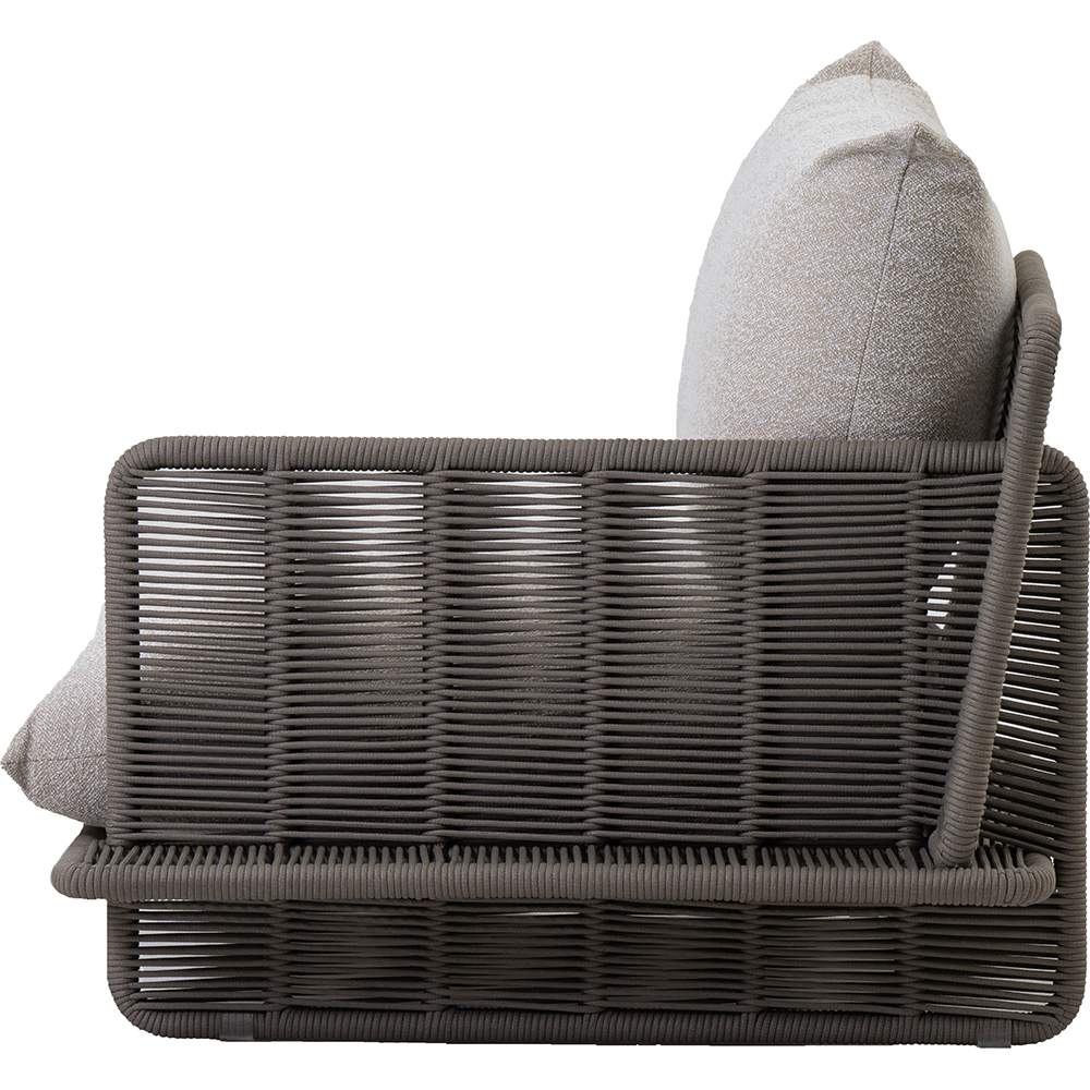 Canapea terasa LIVINTWIST Cross 1, aluminiu, 112 x 95 x 80 cm, maro taupe
