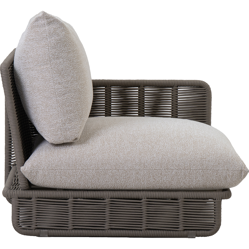 Canapea terasa LIVINTWIST Cross 1, aluminiu, 112 x 95 x 80 cm, maro taupe