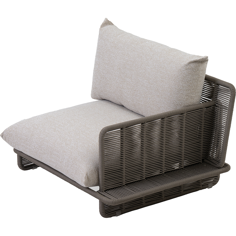 Canapea terasa LIVINTWIST Cross 1, aluminiu, 112 x 95 x 80 cm, maro taupe