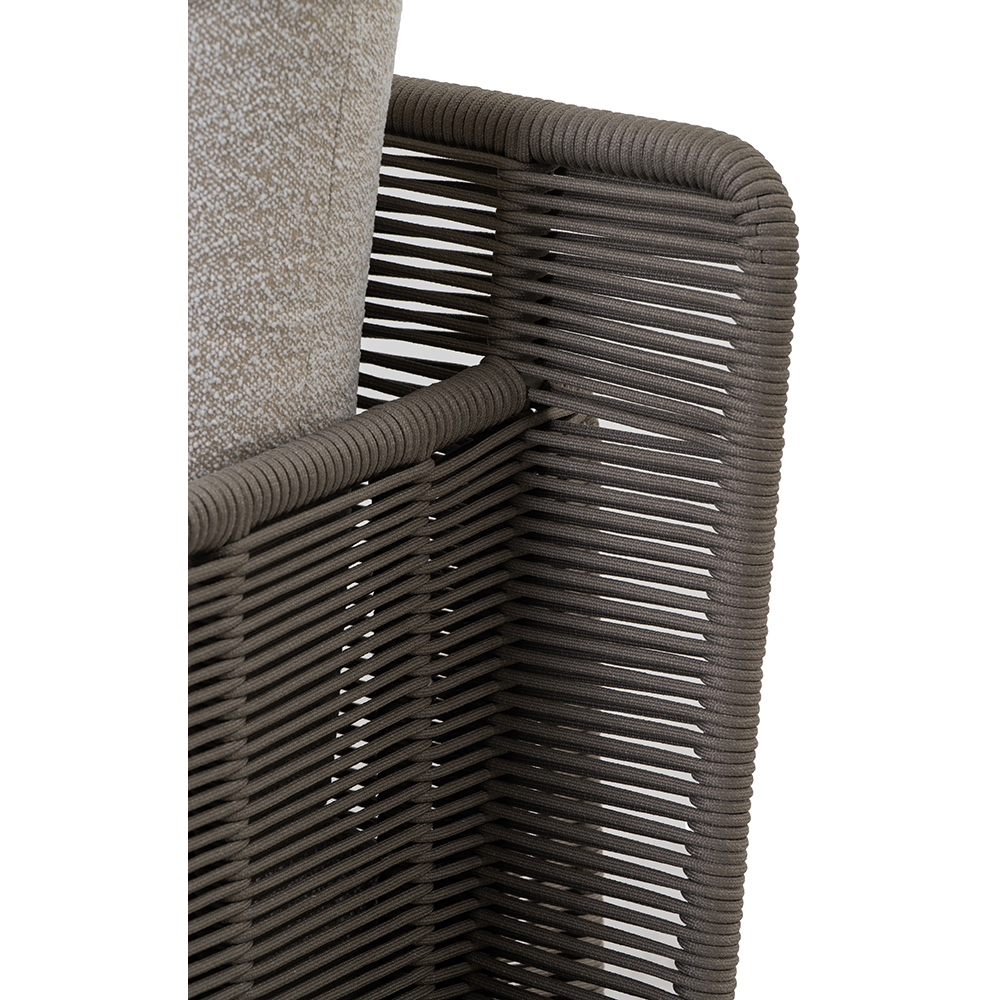 Canapea terasa LIVINTWIST Cross 1, aluminiu, 112 x 95 x 80 cm, maro taupe