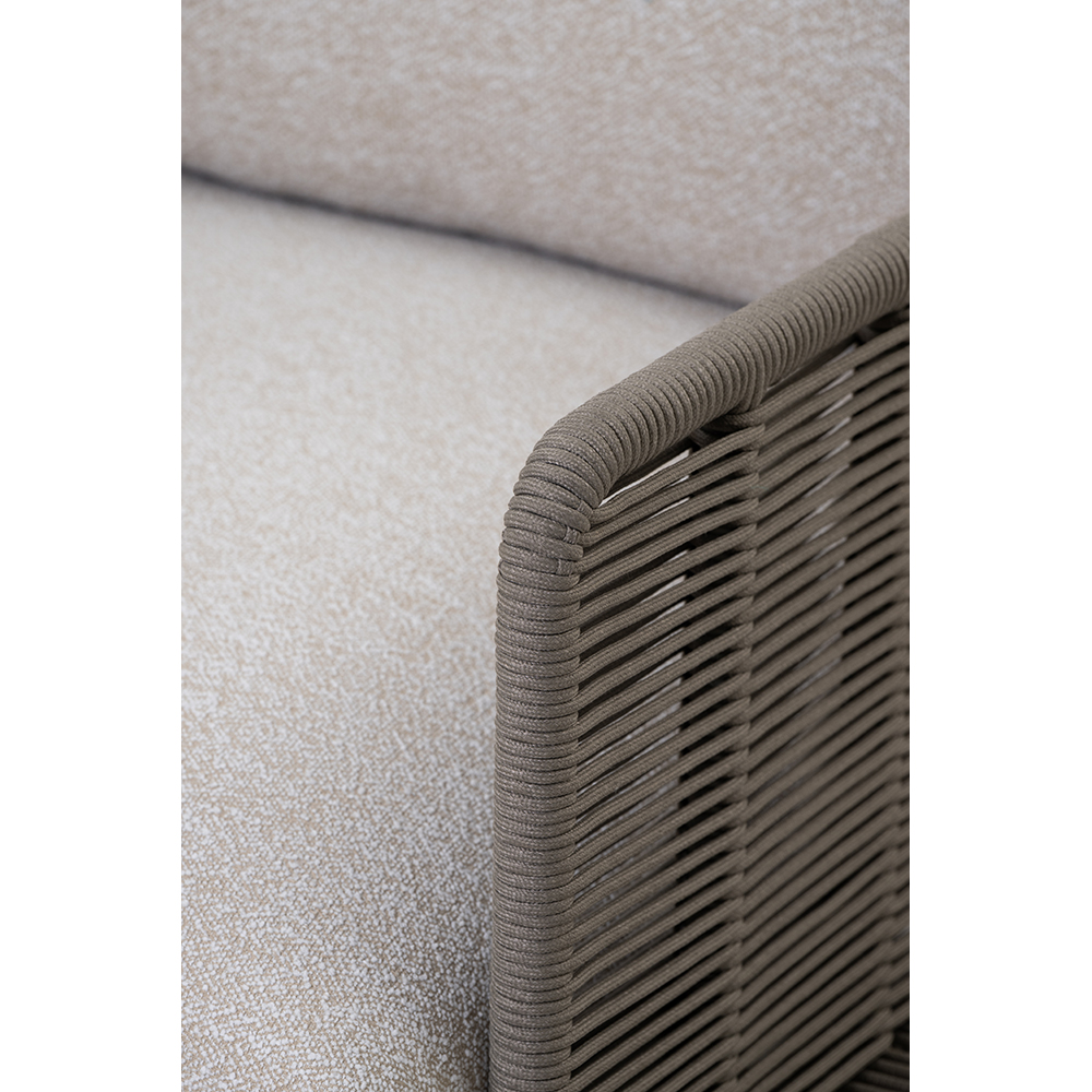 Canapea terasa LIVINTWIST Cross 1, aluminiu, 112 x 95 x 80 cm, maro taupe
