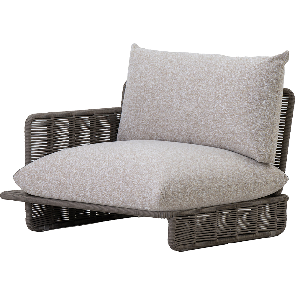Canapea terasa LIVINTWIST Cross, aluminiu, 112 x 95 x 80 cm, maro taupe