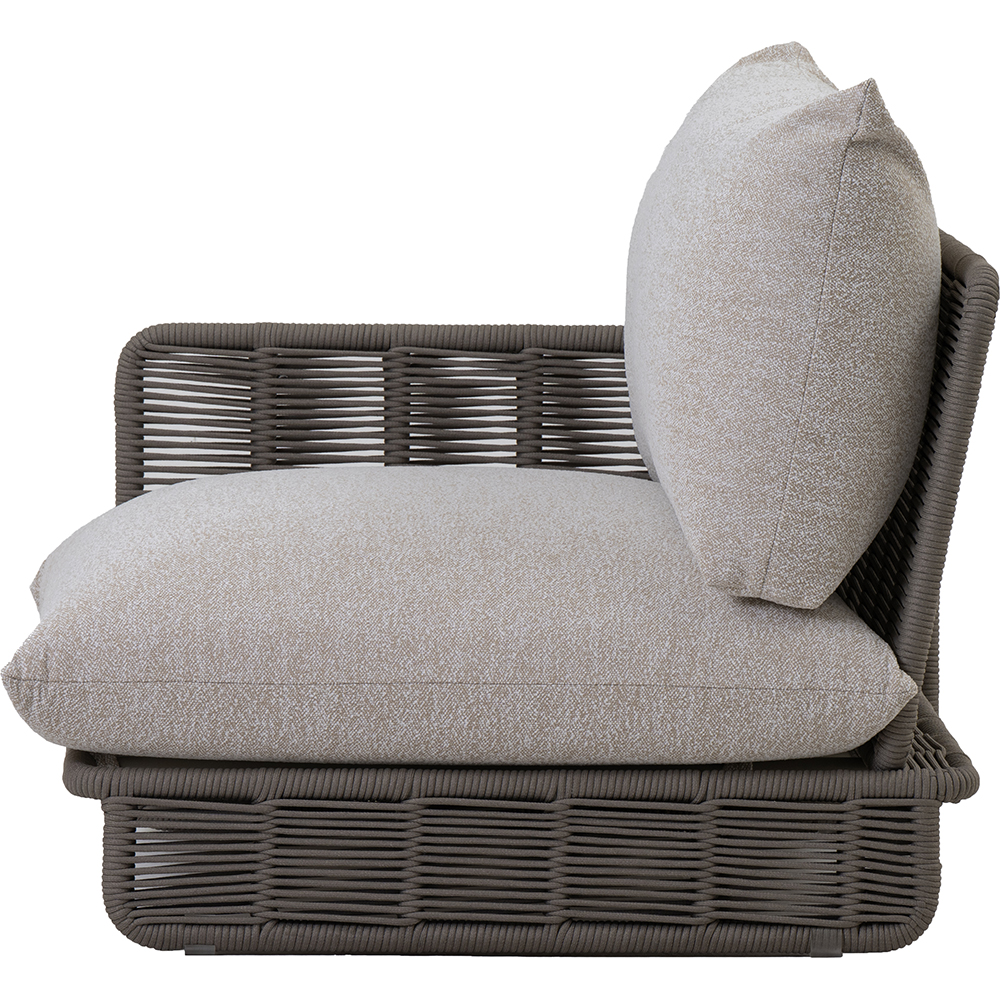 Canapea terasa LIVINTWIST Cross, aluminiu, 112 x 95 x 80 cm, maro taupe
