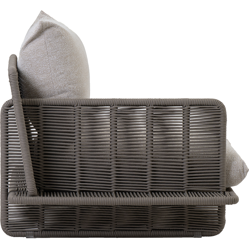 Canapea terasa LIVINTWIST Cross, aluminiu, 112 x 95 x 80 cm, maro taupe