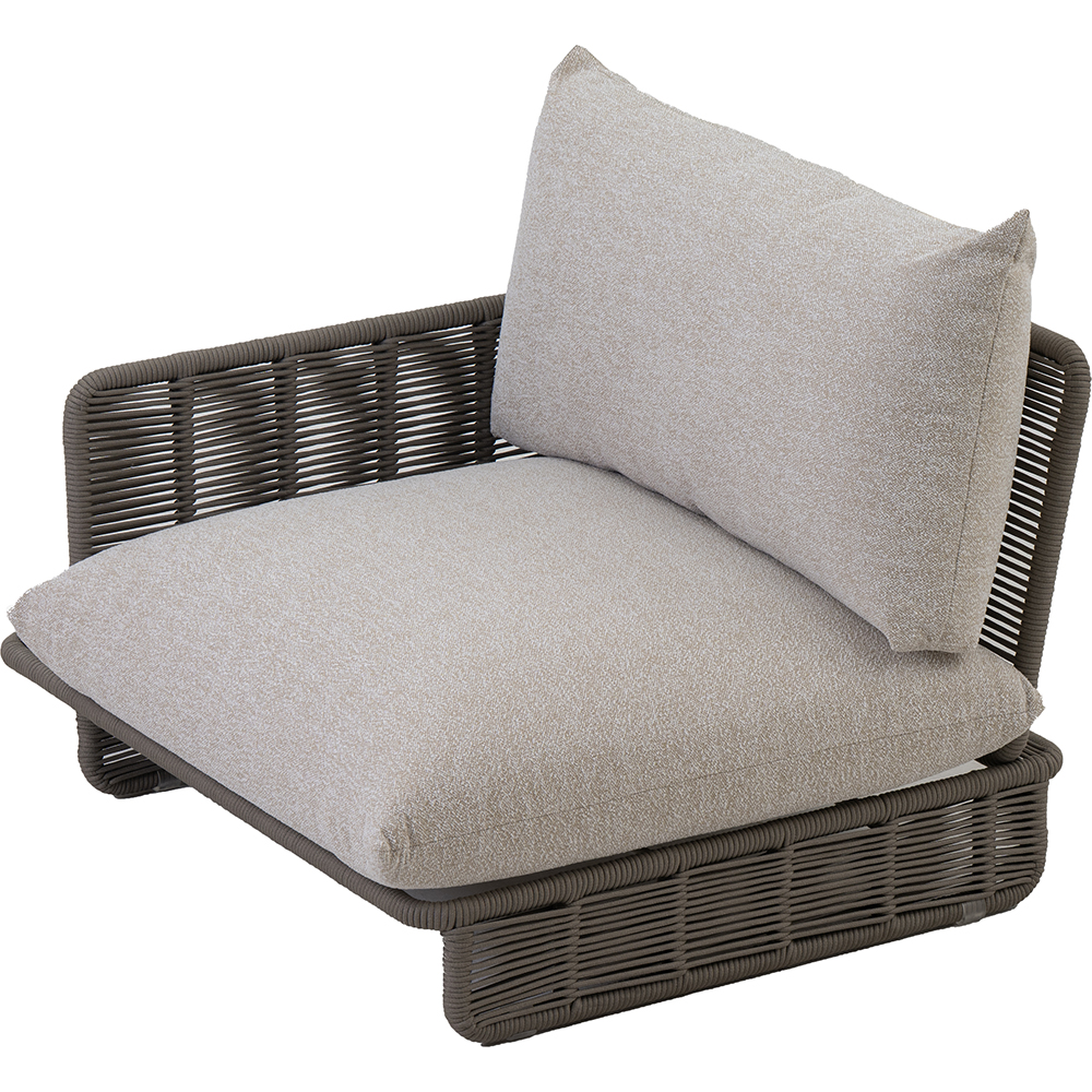 Canapea terasa LIVINTWIST Cross, aluminiu, 112 x 95 x 80 cm, maro taupe