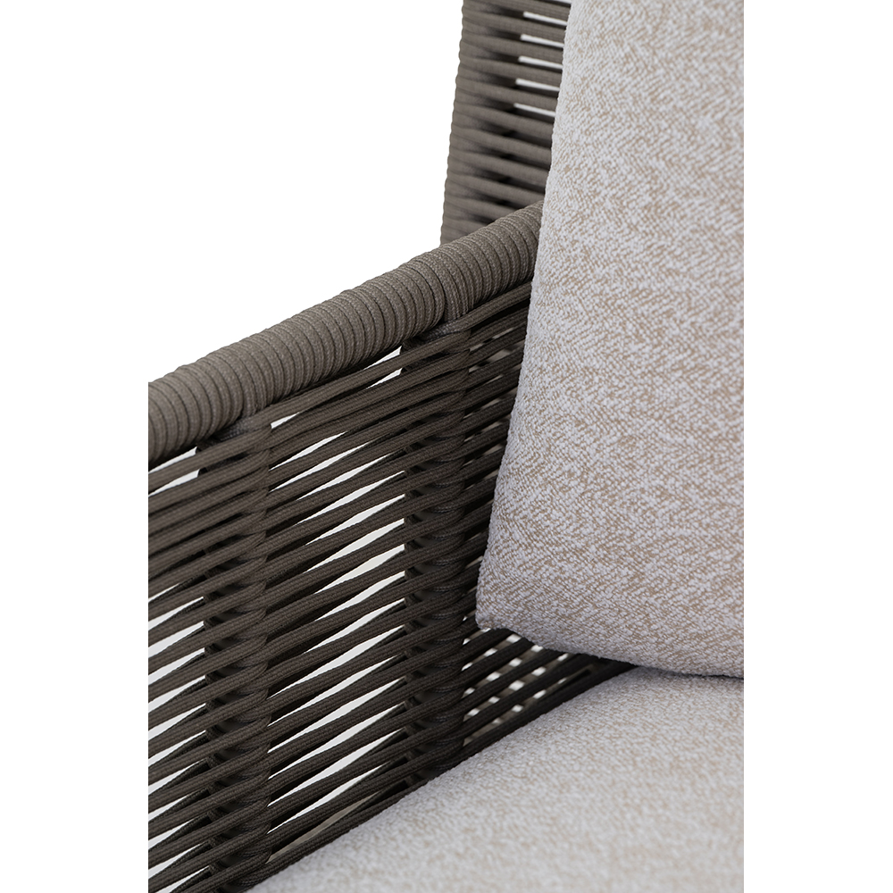 Canapea terasa LIVINTWIST Cross, aluminiu, 112 x 95 x 80 cm, maro taupe
