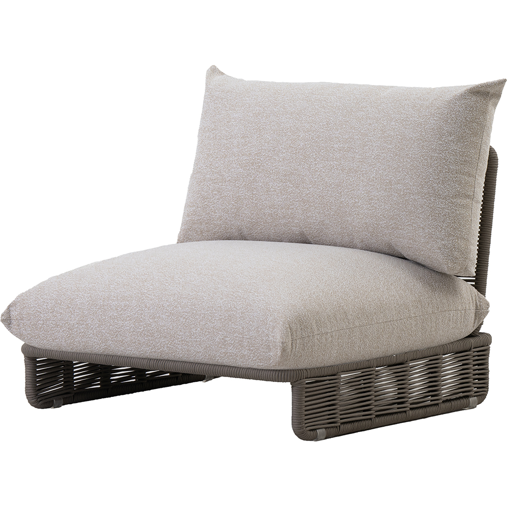 Canapea terasa LIVINTWIST Cross, aluminiu, 93 x 95 x 80 cm, maro taupe