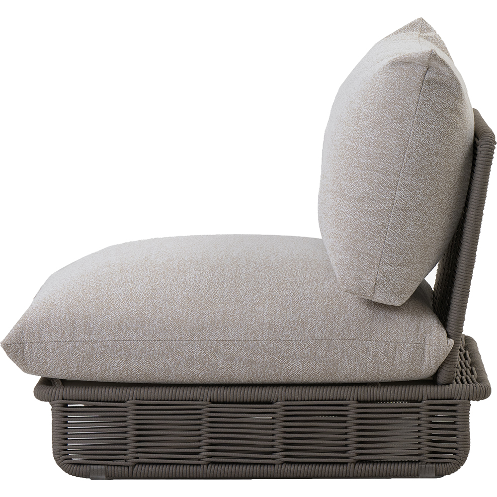 Canapea terasa LIVINTWIST Cross, aluminiu, 93 x 95 x 80 cm, maro taupe