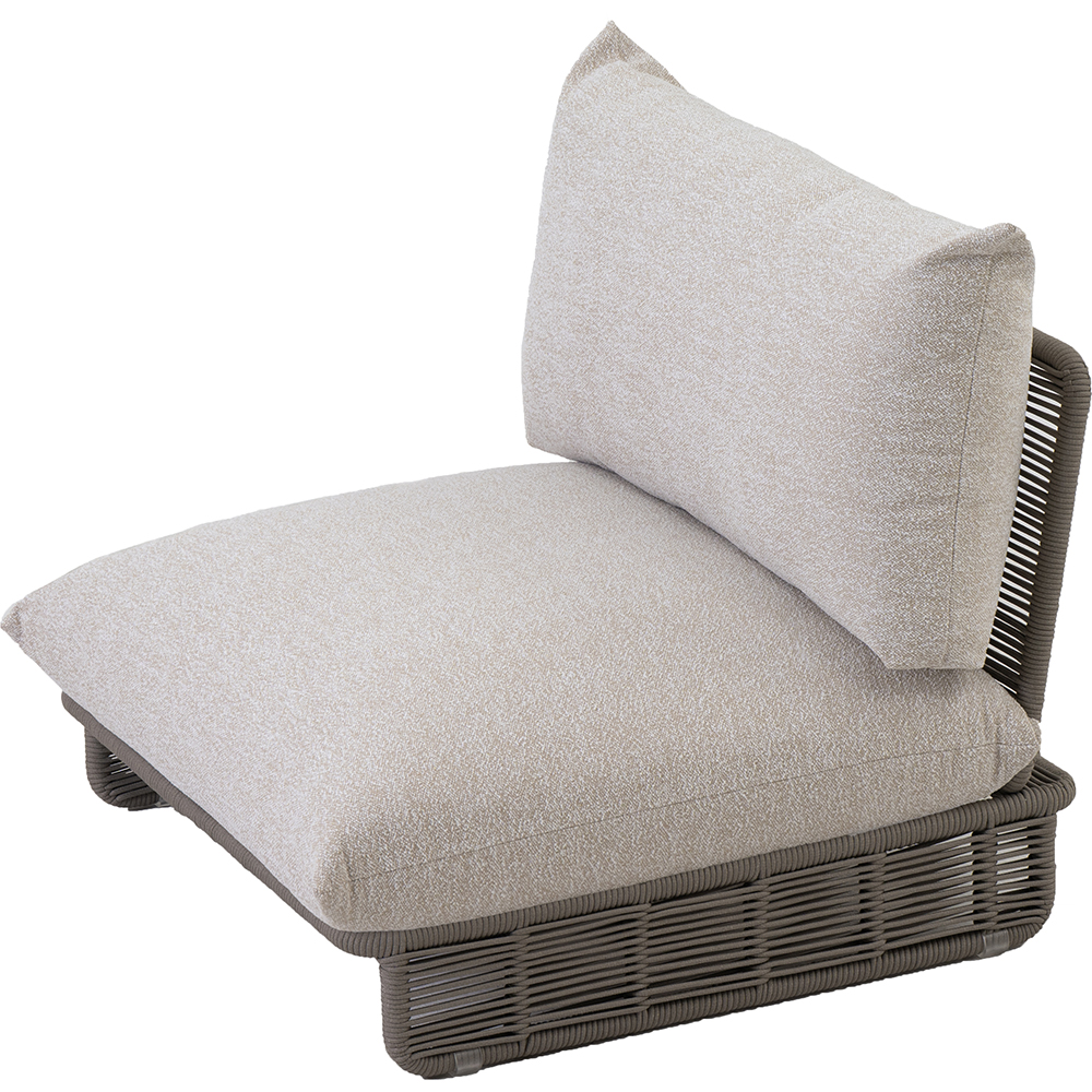 Canapea terasa LIVINTWIST Cross, aluminiu, 93 x 95 x 80 cm, maro taupe