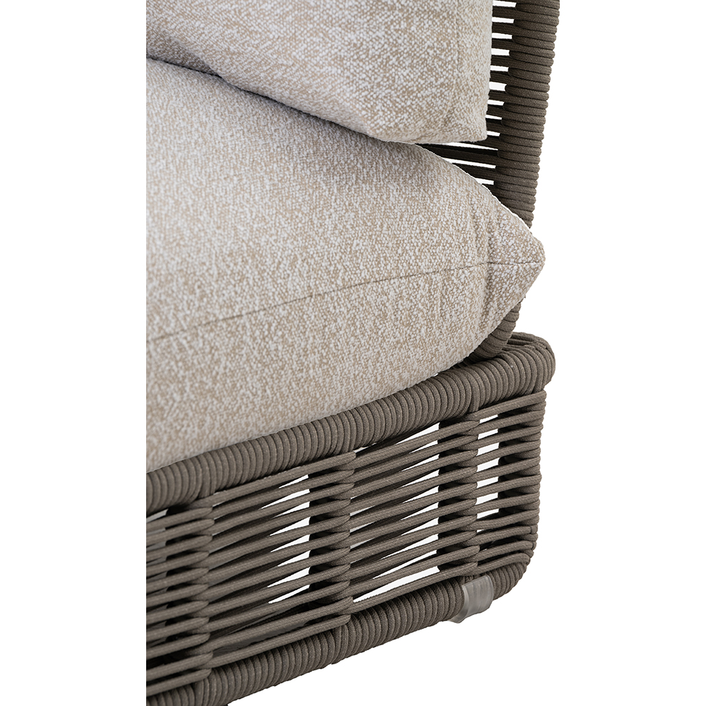Canapea terasa LIVINTWIST Cross, aluminiu, 93 x 95 x 80 cm, maro taupe