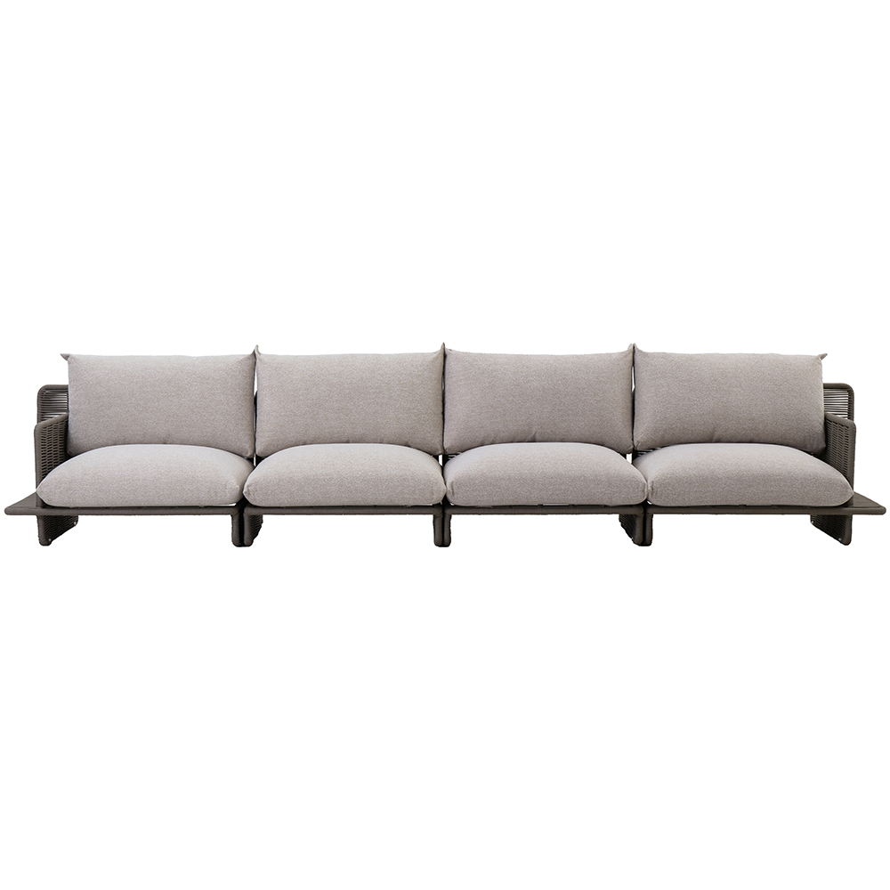 Canapea terasa LIVINTWIST Cross, aluminiu, 93 x 95 x 80 cm, maro taupe