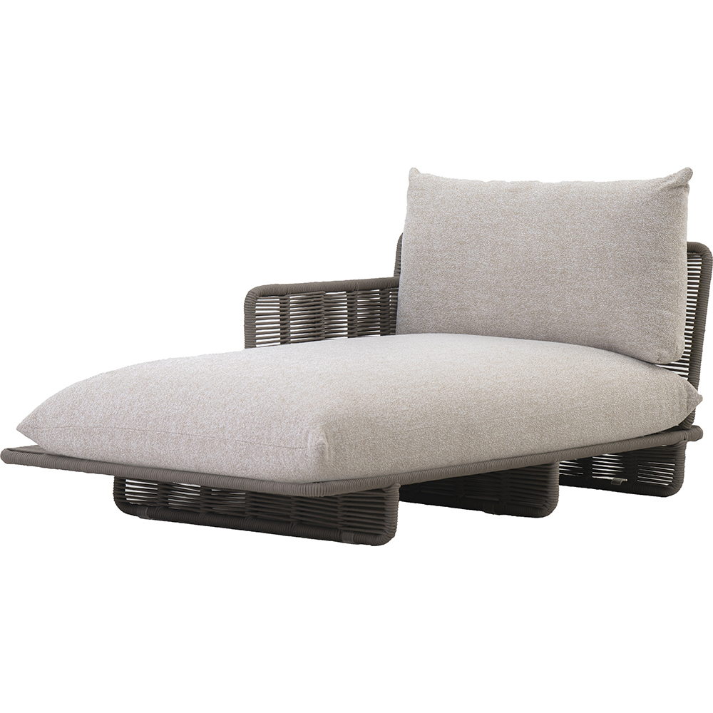 Canapea terasa LIVINTWIST Cross 4, aluminiu, 112 x 173 x 80 cm, maro taupe