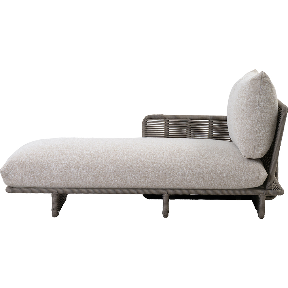 Canapea terasa LIVINTWIST Cross 4, aluminiu, 112 x 173 x 80 cm, maro taupe