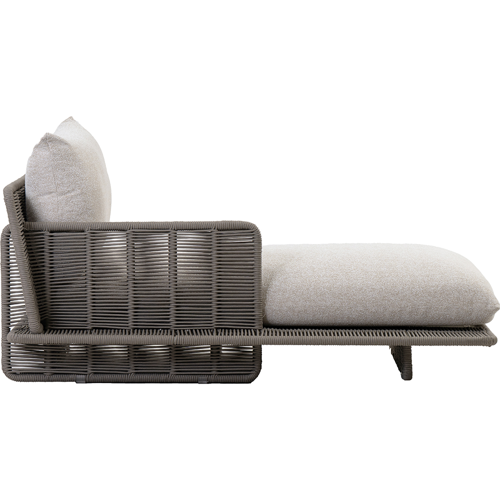 Canapea terasa LIVINTWIST Cross 4, aluminiu, 112 x 173 x 80 cm, maro taupe