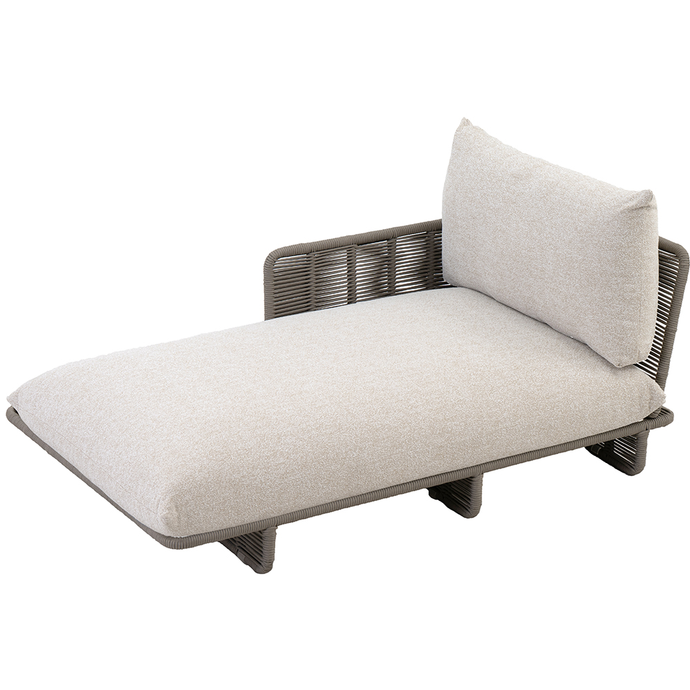 Canapea terasa LIVINTWIST Cross 4, aluminiu, 112 x 173 x 80 cm, maro taupe