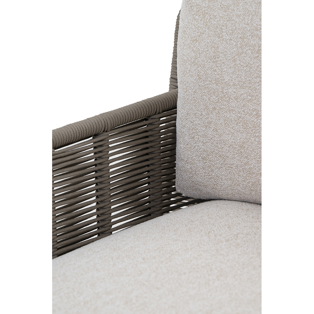 Canapea terasa LIVINTWIST Cross 4, aluminiu, 112 x 173 x 80 cm, maro taupe