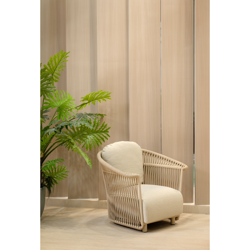 Scaun relaxare LIVINTWIST Crown, 100 x 82.5 x 82.5 cm, camel