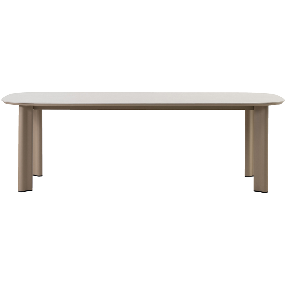 Masa terasa LIVINTWIST Scroll, aluminiu, 240 x 120 x 75 cm, taupe