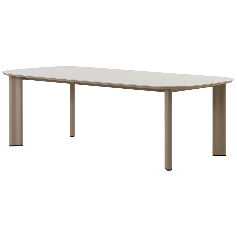 Masa terasa LIVINTWIST Scroll, aluminiu, 240 x 120 x 75 cm, taupe