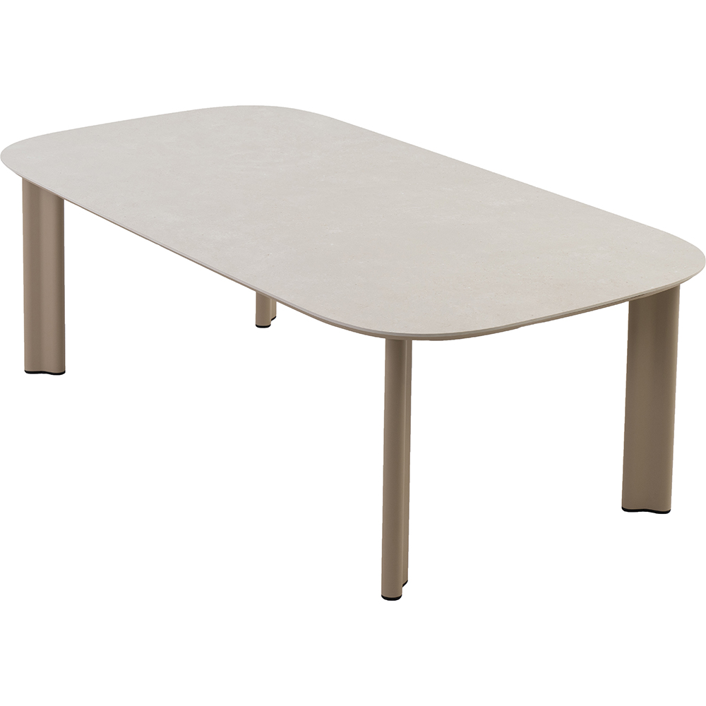 Masa terasa LIVINTWIST Scroll, aluminiu, 240 x 120 x 75 cm, taupe