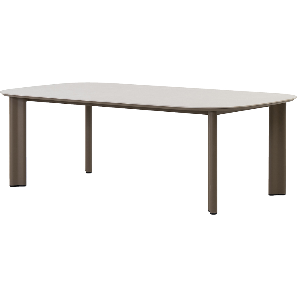 Masa terasa LIVINTWIST Scroll, aluminiu, 240 x 120 x 75 cm, taupe