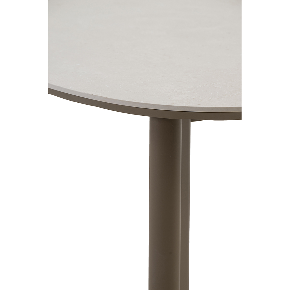 Masa terasa LIVINTWIST Scroll, aluminiu, 240 x 120 x 75 cm, taupe