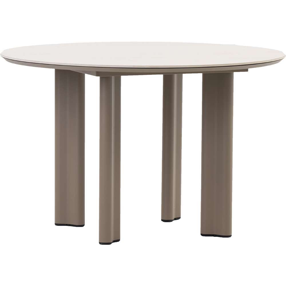 Masa terasa LIVINTWIST Scroll, aluminiu, 120 x 75 cm, taupe
