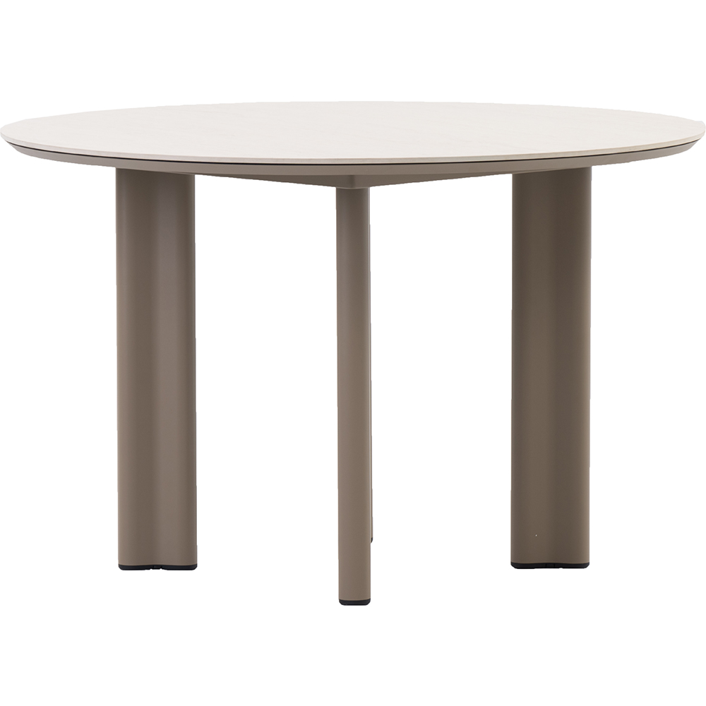 Masa terasa LIVINTWIST Scroll, aluminiu, 120 x 75 cm, taupe