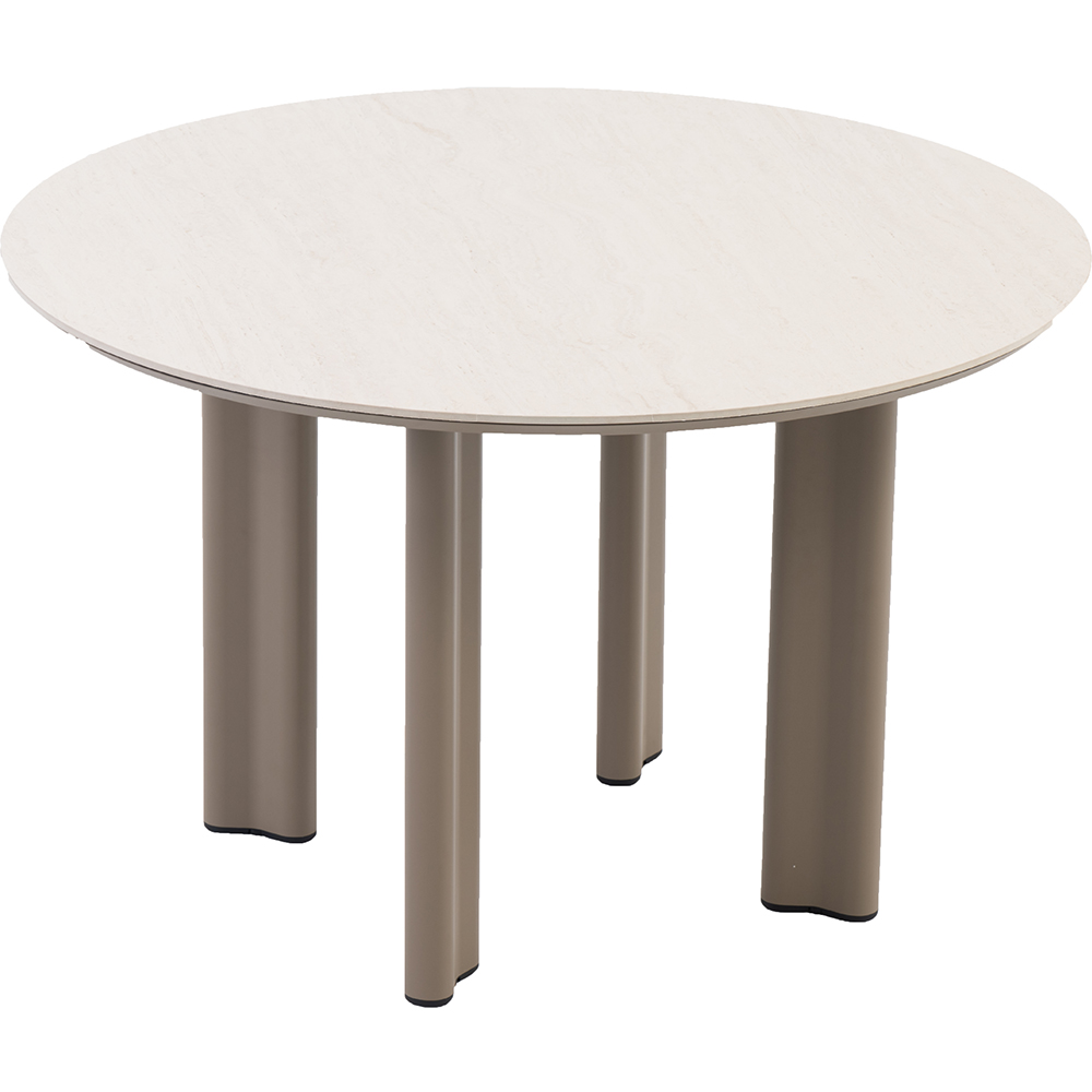 Masa terasa LIVINTWIST Scroll, aluminiu, 120 x 75 cm, taupe