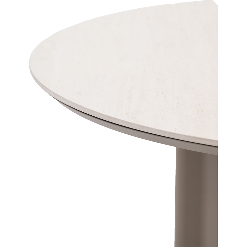 Masa terasa LIVINTWIST Scroll, aluminiu, 120 x 75 cm, taupe